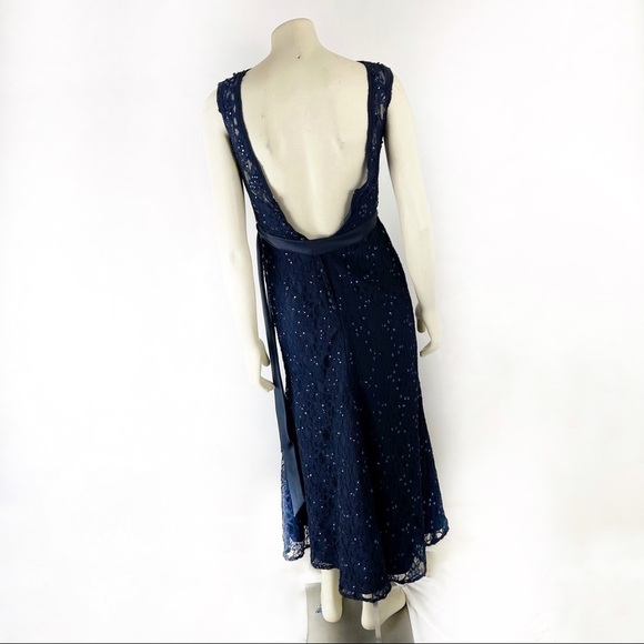 Morilee by Madeline Garder Navy Blue Lace Dress size 4 - Picture 7 of 9